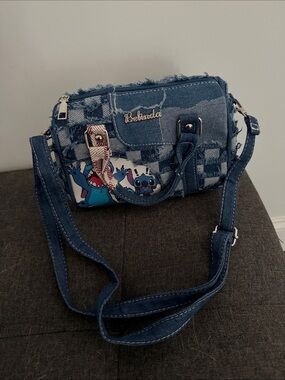 Belinda Blue Denim Crossbody Bag with Disney stitch
